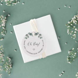 Etiquetas Para Recuerdos Elegante Eucalyptus Watercolor OH BABY SHOWER