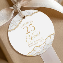 Etiquetas Para Recuerdos Elegante Fiesta del 25º Aniversario de la Agate de