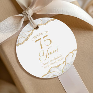 Etiquetas Para Recuerdos Elegante Fiesta del 75º Aniversario de la Agate de