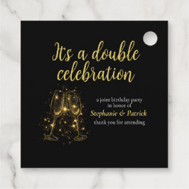 Etiquetas Para Recuerdos Elegante Fiesta mixto de doble celebración de cham