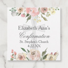 Etiquetas Para Recuerdos Elegante Fiesta Personalizado de confirmación flor