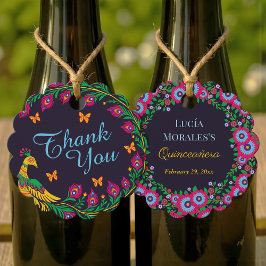 Etiquetas Para Recuerdos Elegante Fiesta Quinceanera de Arte Popular de Pea