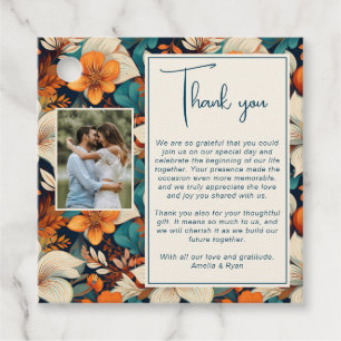 Etiquetas Para Recuerdos Elegante Flor Tropical Floral Fotografía de Boda