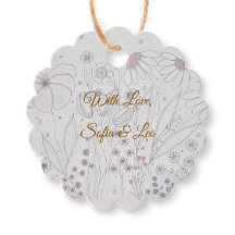 Elegante Floral Dibujado a Mano Polvo Rosa Gris