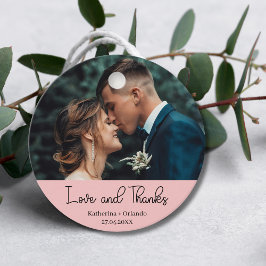 Etiquetas Para Recuerdos Elegante Foto de Amor y Agradecimiento de Boda en 