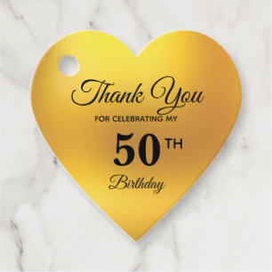 Etiquetas Para Recuerdos Elegante Golden Fifty Birthday Gracias Por Favor T