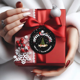 Etiquetas Para Recuerdos Elegante Graffiti de Black Merry Christmas