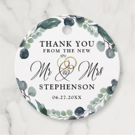 Etiquetas Para Recuerdos Elegante Guión Eucalyptus Boda Gracias