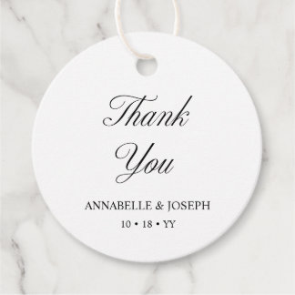 Etiquetas Para Recuerdos Elegante guión Minimalista Boda formal blanco
