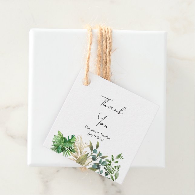 Etiquetas Para Recuerdos Elegante hoja botánica (In situ)