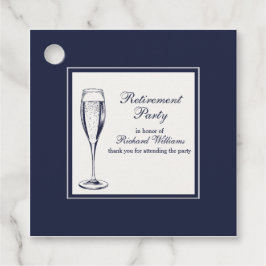 Etiquetas Para Recuerdos Elegante Jubilación Formal Oscura Bleu Blanca