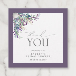 Etiquetas Para Recuerdos Elegante Lavanda Floral acuarela Ducha Nupcial