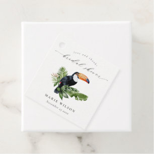 Etiquetas Para Recuerdos Elegante Lluvia Tropical Toucan Despedida de Solte