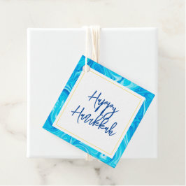 Etiquetas Para Recuerdos Elegante Marbelized Paint Holiday HAPPY HANUKKAH