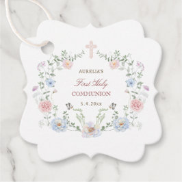 Etiquetas Para Recuerdos Elegante Marco Floral Primera Comunión