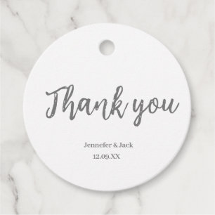 Etiquetas Para Recuerdos Elegante Minimalista Gracias Black Script Classic