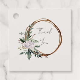 Etiquetas Para Recuerdos Elegante Minimalista invierno Wreath White Green