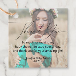 Etiquetas Para Recuerdos elegante minimo gracias foto de la ducha de bebé