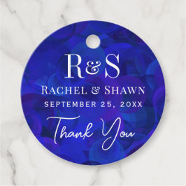 Etiquetas Para Recuerdos Elegante Moda azul Boda de monograma moderno