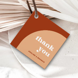 Etiquetas Para Recuerdos Elegante Moda Peach Terracotta Arch Boho Boda