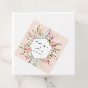 Etiquetas Para Recuerdos Elegante Monograma Floral Bohemio Gracias