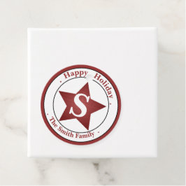 Etiquetas Para Recuerdos Elegante Monograma Nombre personalizado moderno Fe