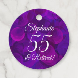 Etiquetas Para Recuerdos Elegante morado 55 y retiro jubilado