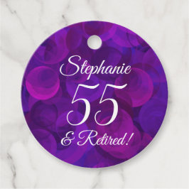 Etiquetas Para Recuerdos Elegante morado 55 y retiro jubilado