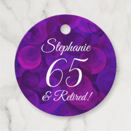 Etiquetas Para Recuerdos Elegante morado 65 y retiro jubilado