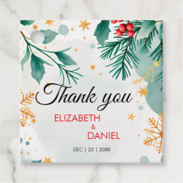 Etiquetas Para Recuerdos Elegante Navidades de color de agua dorado Holly f