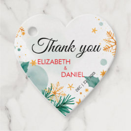 Etiquetas Para Recuerdos Elegante Navidades del corazón de la acuarela dora