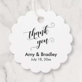 Etiquetas Para Recuerdos Elegante, negro sobre blanco Boda Gracias