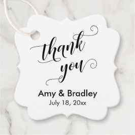 Etiquetas Para Recuerdos Elegante, negro sobre blanco Boda Gracias