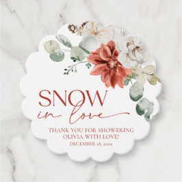 Etiquetas Para Recuerdos Elegante nieve roja enamorada Shower de novia de i