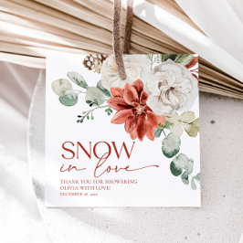 Etiquetas Para Recuerdos Elegante nieve roja enamorada Shower Invernal Nupc