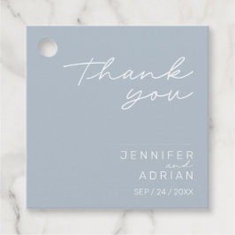 Etiquetas Para Recuerdos Elegante Pastel Azul Mínimo Gracias Boda