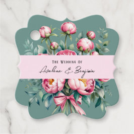 Etiquetas Para Recuerdos Elegante Peony Bouquet en Boda acuarela