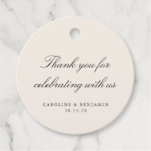 Elegante Personalizado Boda de guión marfil gracia