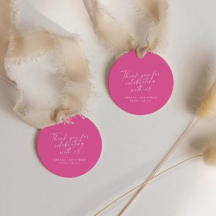 Etiquetas Para Recuerdos Elegante Personalizado de guiones de moda rosado c