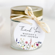 Elegante pradera de flores silvestres baby shower