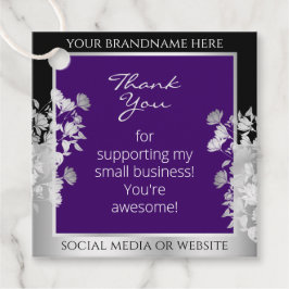 Etiquetas Para Recuerdos Elegante producto con efecto floral morado y plate