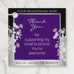 Etiquetas Para Recuerdos Elegante producto con efecto floral morado y plate