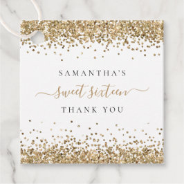 Etiquetas Para Recuerdos Elegante Purpurina de oro Nombre Dulce Gracias