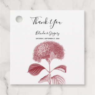 Etiquetas Para Recuerdos Elegante regalo Boda de Borgoña Hydrangea