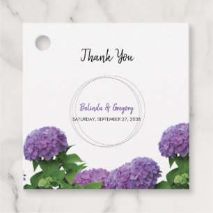 Etiquetas Para Recuerdos Elegante regalo de Boda Purple Hydrangea