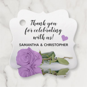 Etiquetas Para Recuerdos Elegante Rosa Boda Lilac Purple Gracias