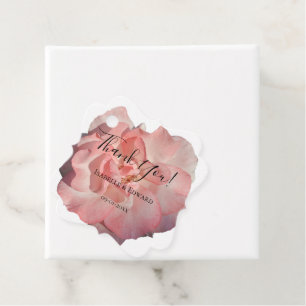 Etiquetas Para Recuerdos Elegante Rosa Floral Rosa Pálido Agradecimiento