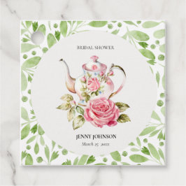 Etiquetas Para Recuerdos Elegante Rosa Verde Floral Flores Despedida de Sol