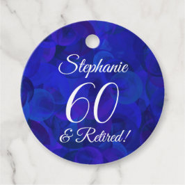 Etiquetas Para Recuerdos Elegante Royal Blue 60 y retiro jubilado