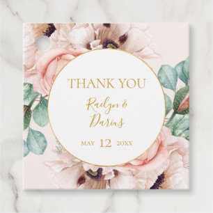 Etiquetas Para Recuerdos Elegante Rubor Floral Garden   Pastel Gracias